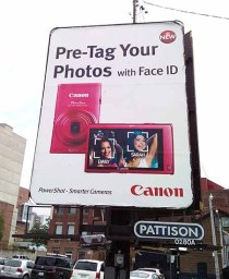 Canon PowerShot pre-tag feature billboard
